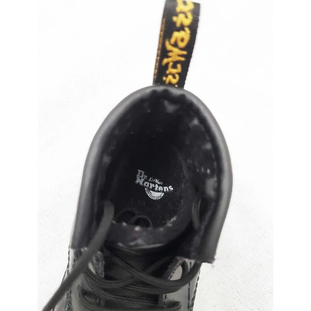 Dr. Martens Newborn Black Leather Crib Shoe Bootie 4